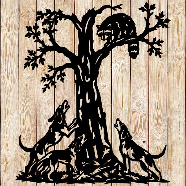 Hunting Dogs and Raccoon cutting file
