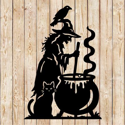 Halloween's Wiitch, Cauldron and Cat Yard 2026 cutting file
