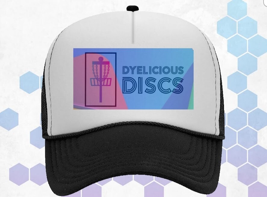 Dyelicious Discs Trucker Hat - Black/ Pink Disc Golf Hat
