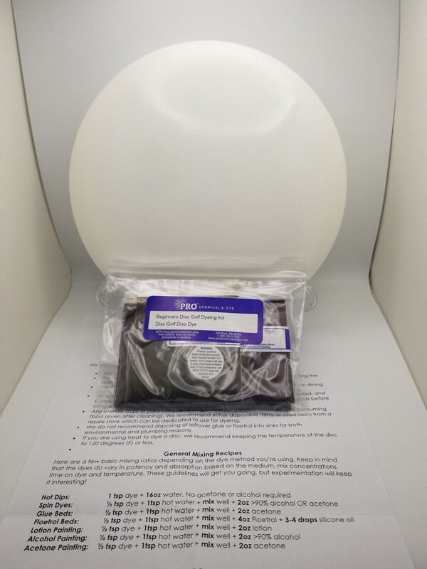 Dyers&#39; Disc Set - Includes your choice of 1,2, or 3 dyeable discs and 1 Pro Chemical and Dye Beginners Dye kit.