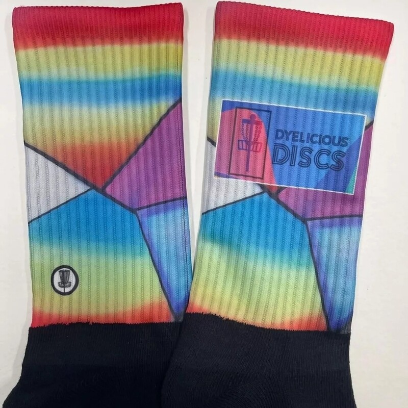 Tee Box Sox Disc Golf Socks Dyelicious Discs Glitch #1 Glitched out series