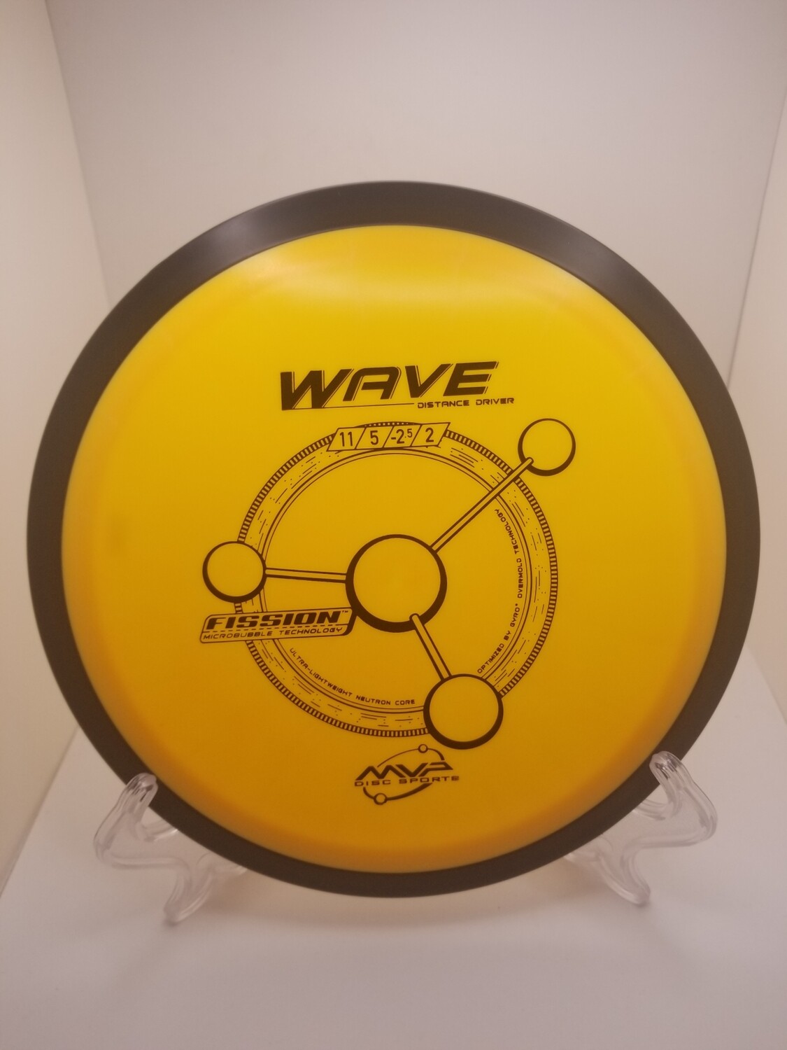 MVP Discs Yellowish Orange Stamped Wave Fission with Black Gyro Rim 158g