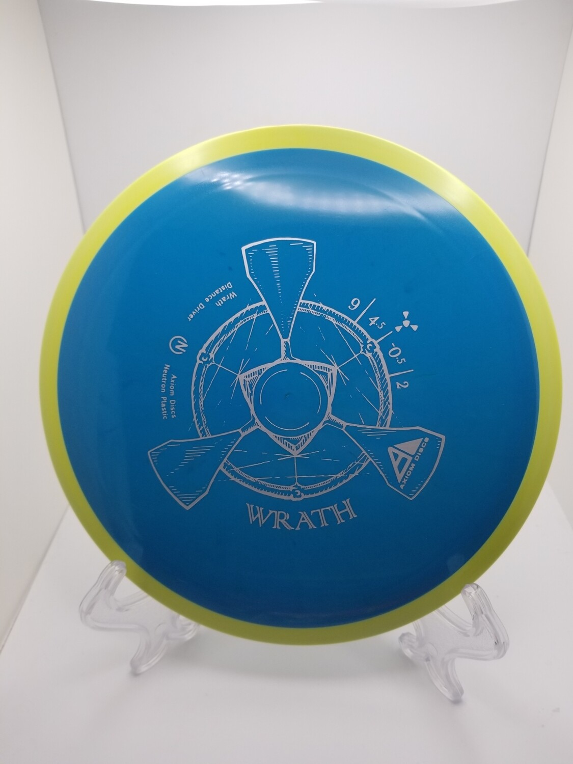 Axiom Discs Wrath Blue with Yellow Rim Neutron Plastic 172g