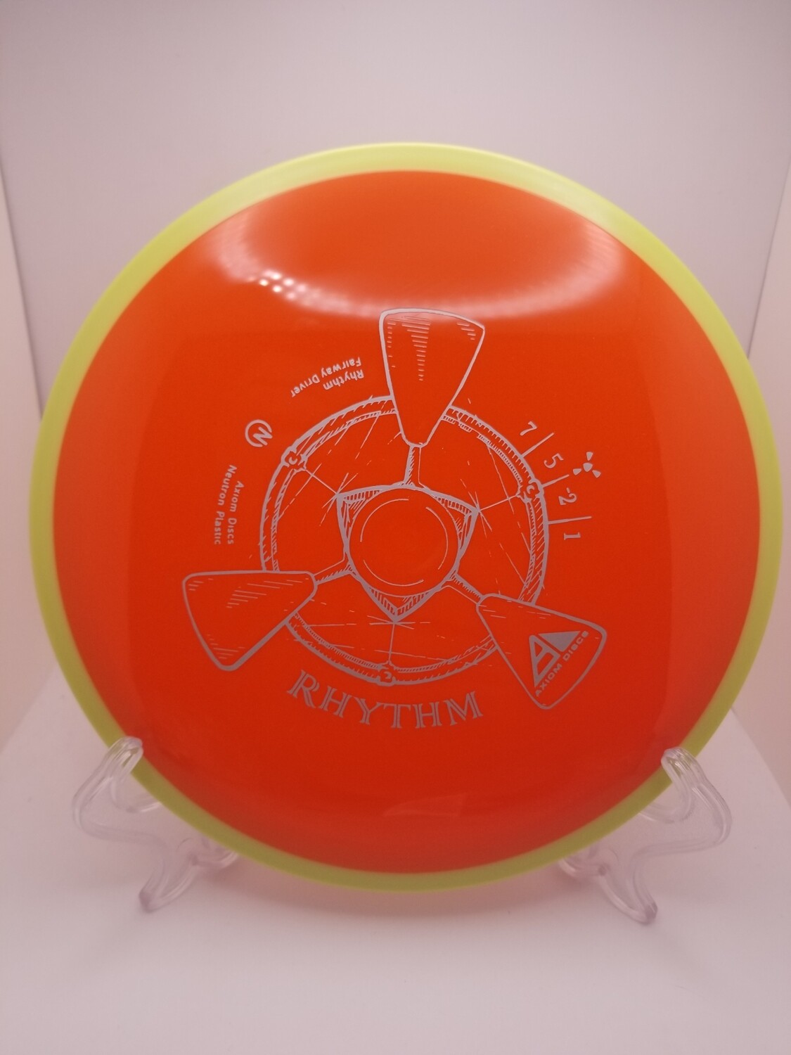 Axiom Discs Orange with yellow rim Stamped Neutron Rhythm 170g.