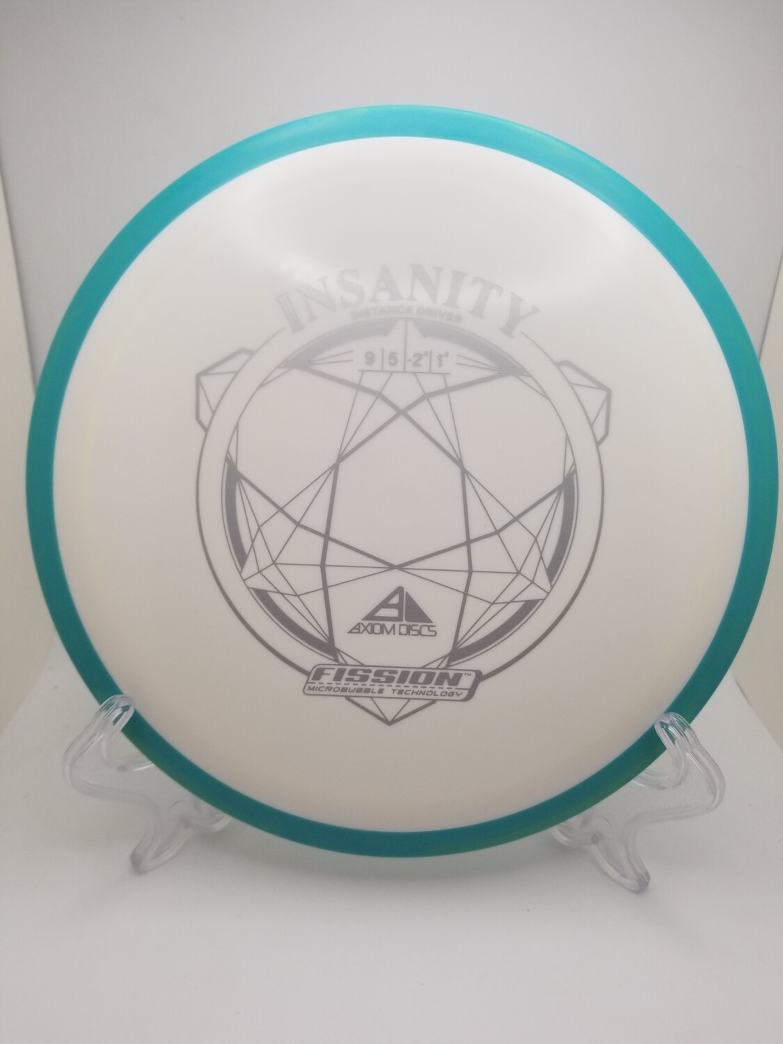 Axiom Discs Insanity White Stamped with Teal Rim Fission 159g