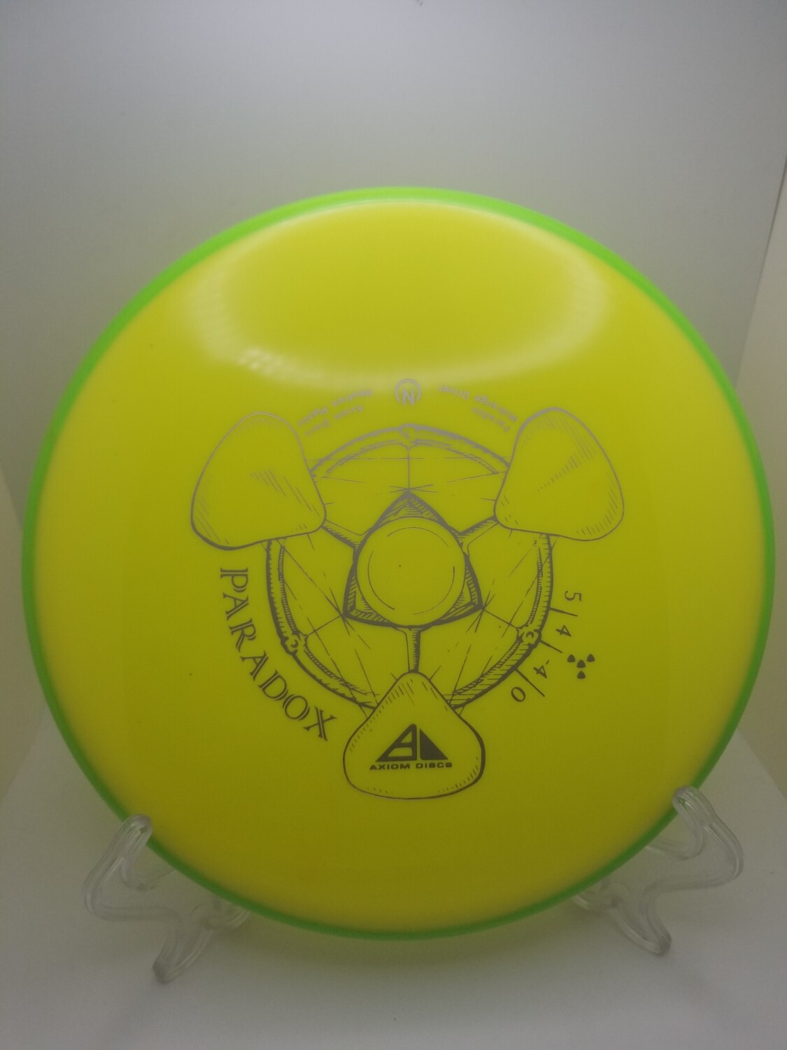 Axiom Discs Yellow with Green Rim Stamped Neutron Paradox 166g