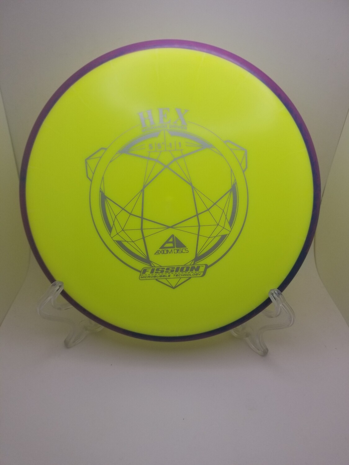 Axiom Discs Hex Fission Neon Yellow Plate Purple Rim 170g