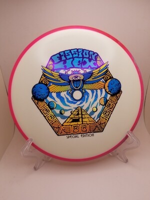 Axiom Discs Special Edition Fission Hex White Plate Pink/light blue swirl Rim 163g