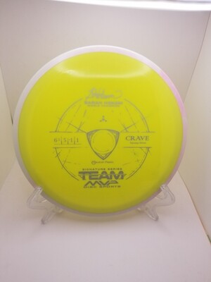 Axiom Discs Team MVP Signature Series Sarah Hokom Neutron Crave Yellow Plate and Pink/white swirl Rim 173g