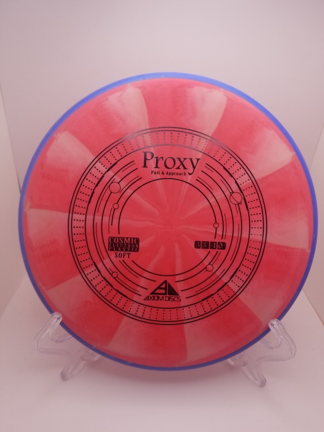 Axiom Discs Proxy Red Swirl with Blue Rim Cosmic Electron Plastic Soft 172g