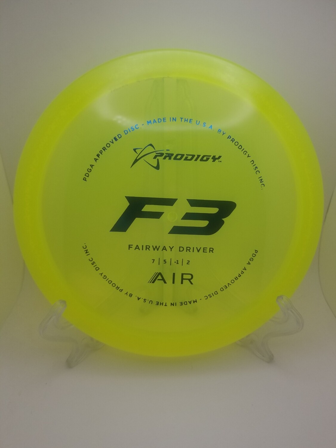 Prodigy Discs F3 Air Yellow Fairway Driver 500 Plastic 160g
