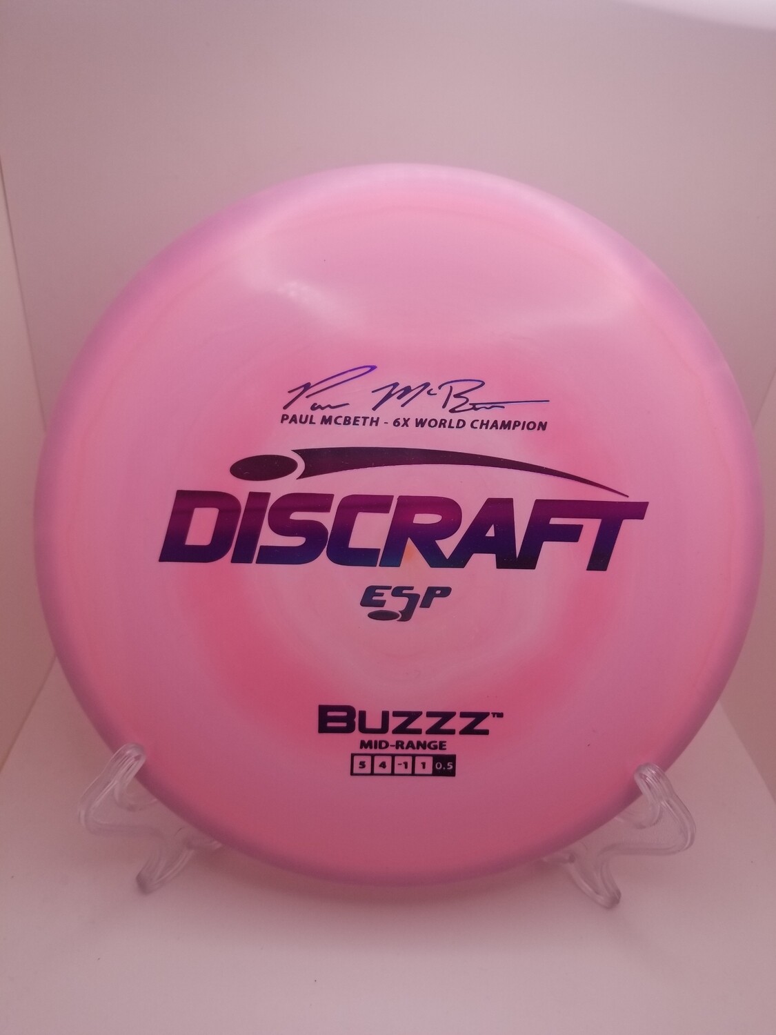 Discraft Discs Paul McBeth 6X ESP Buzzz Signature Series Pink with Gradient stamp 173-174g