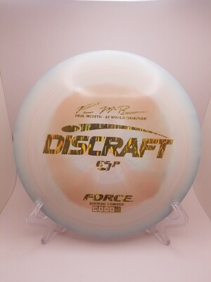 Discraft Discs Paul McBeth 6x ESP Force Signature Series Pastel Blue/Maroonish Swirl with Gold Wavy Stamp