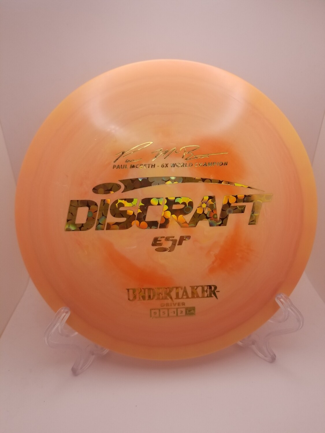 Discraft Discs Paul McBeth 6x ESP Undertaker Signature Series Pastel Pink/Salmon with Flower Stamp