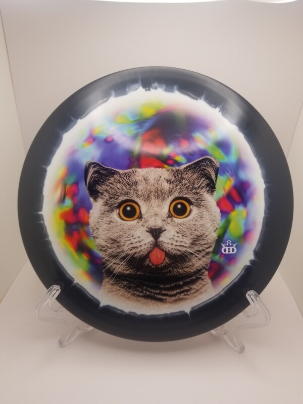 Dynamic Discs Fuzion Orbit Raider Kitty White with Black rim Trippin DyeMax 174g