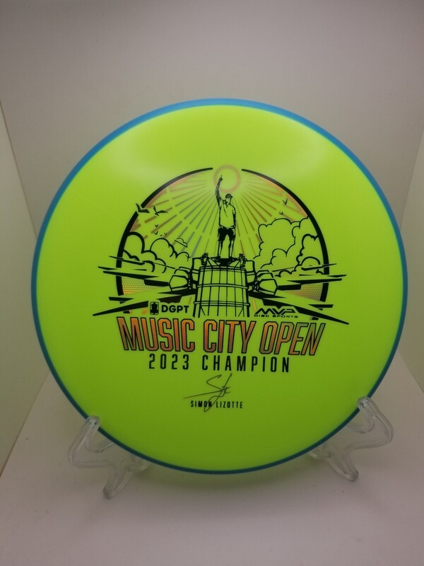 Axiom Discs Simon Lizotte Music City Open Championship Edition- Fission Proxy Neon Green with Blue Rim 165g