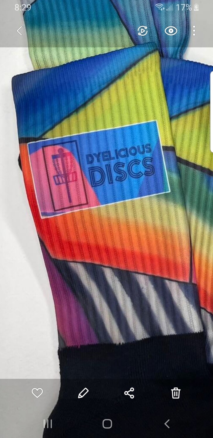 Tee Box Sox Disc Golf Socks Dyelicious Discs Glitch #3 Glitched out series