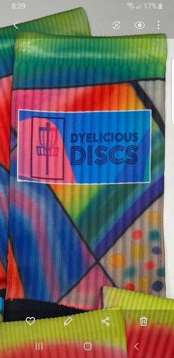Tee Box Sox Disc Golf Socks Dyelicious Discs Wave #4 Glitched out series