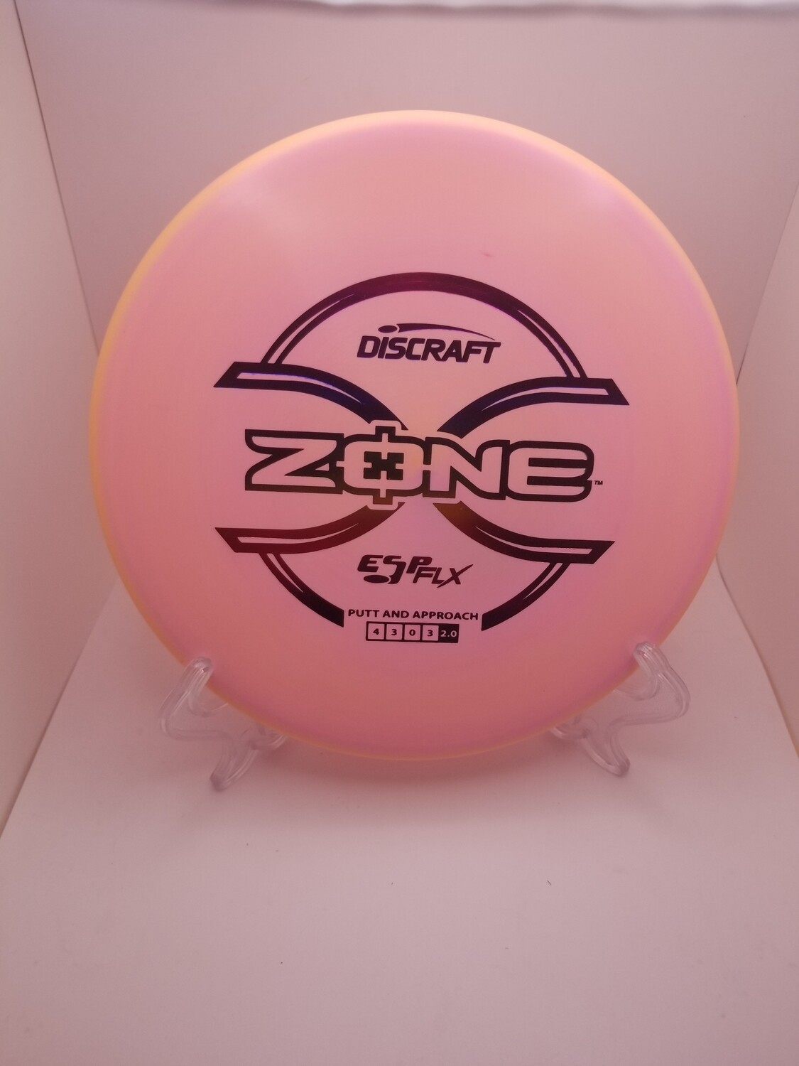 Discraft Discs ESP FLX Zone Pastel Pink/Peach Rim with Gradient Rainbow Stamp 173-174