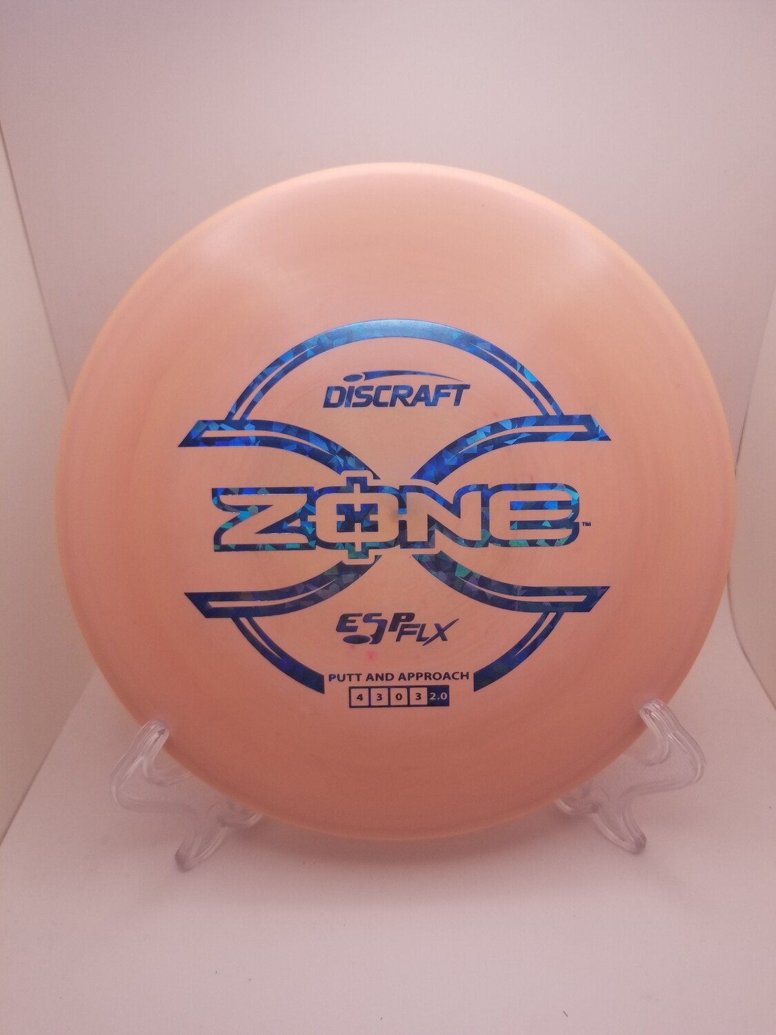 Discraft Discs ESP FLX Zone Pastel Peach with Blue Confetti Stamp 173-174