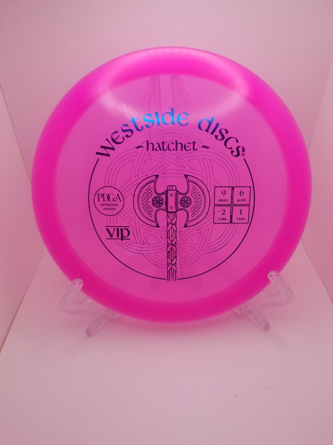 Westside Discs Stamped Pink Hatchet VIP 176g