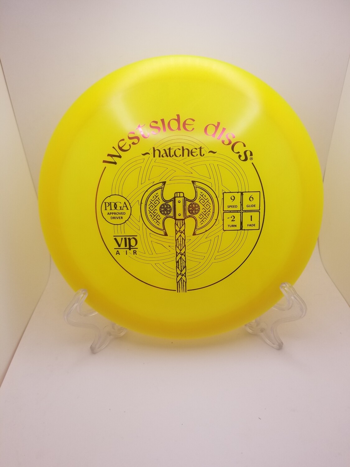 Westside Discs Stamped Yellow Hatchet VIP Air 153g