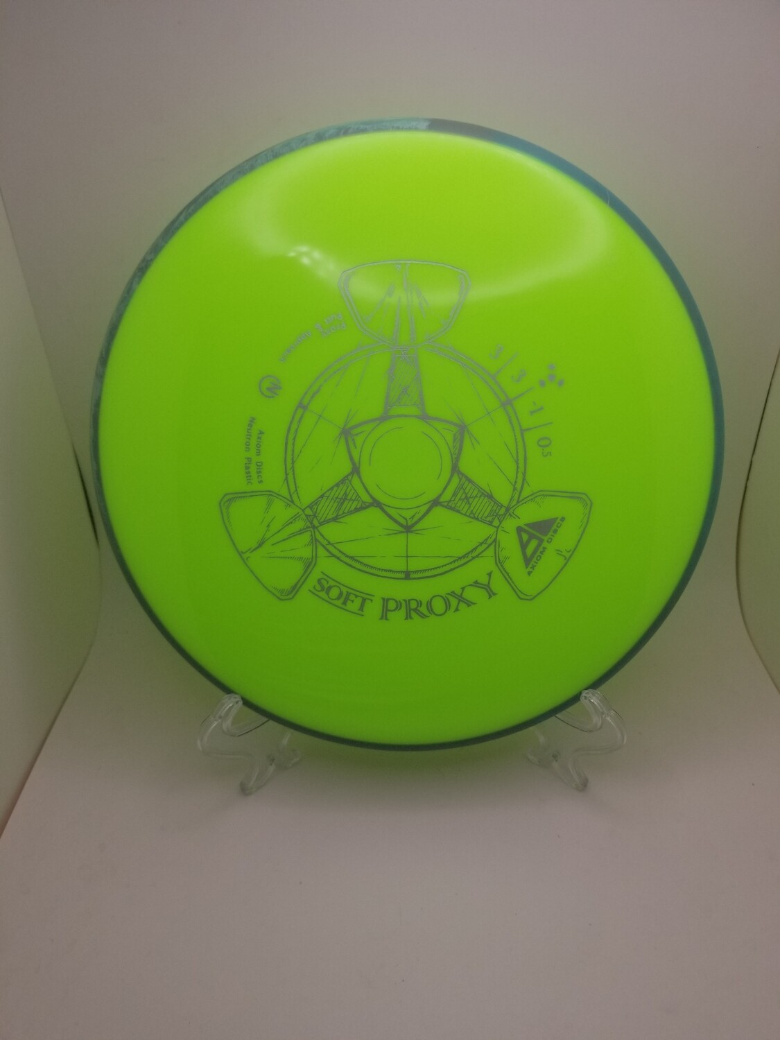 Axiom Discs Soft Neutron Proxy Day Glow Green Plate/ Grey swirl Rim 173g