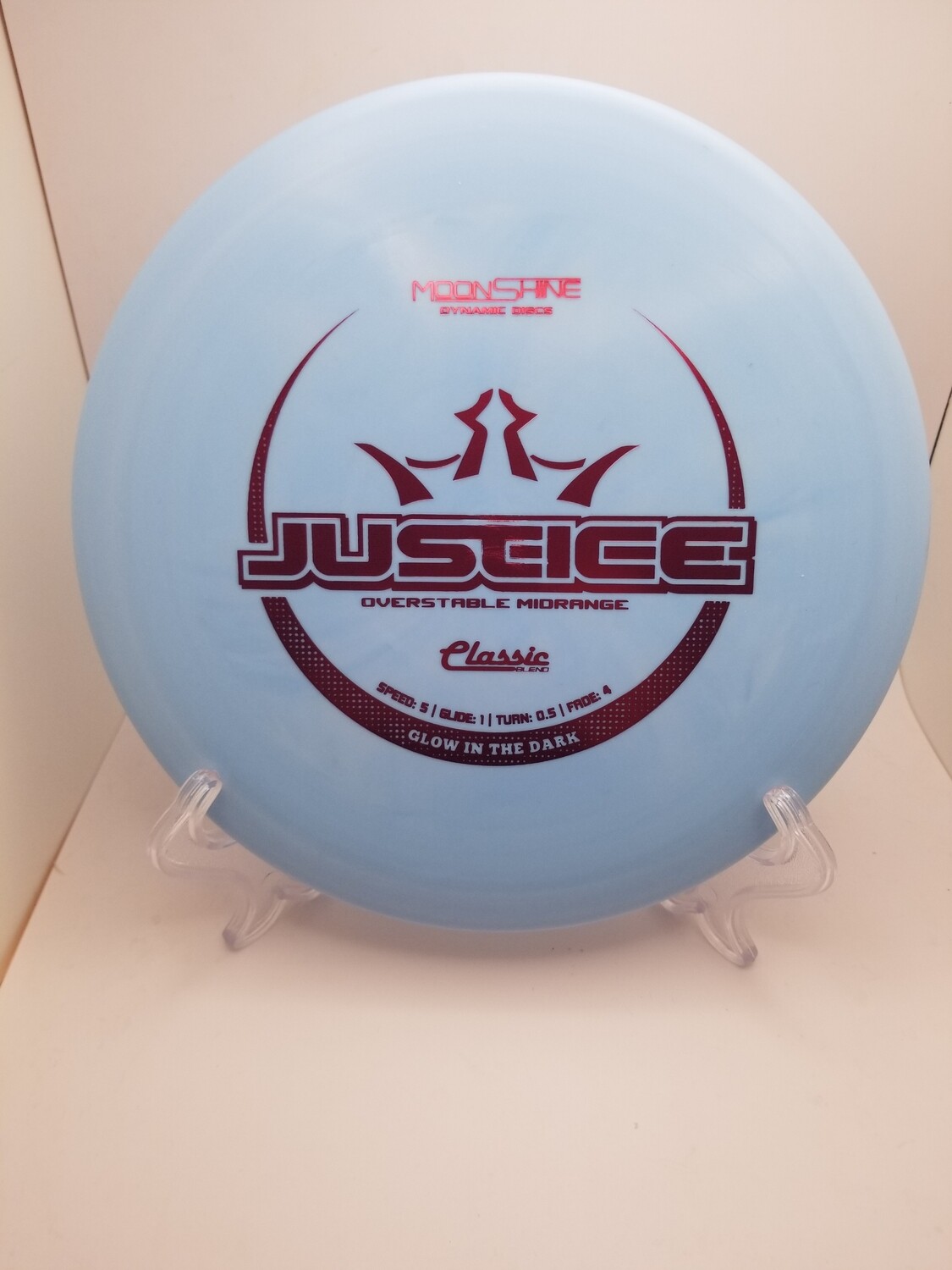Dynamic Discs Classic Blend Moonshine Justice Blue Glow Classic 176g