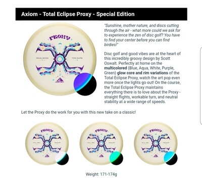 Pre Order Total Eclipse Special edition Axiom Discs Proxy 170-175g