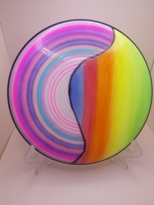MVP Glitch One of a kind Design Half Spin/Half Gradient with UV dyes 152g.  Brought to you by Dyelicious Discs. Free Shipping!