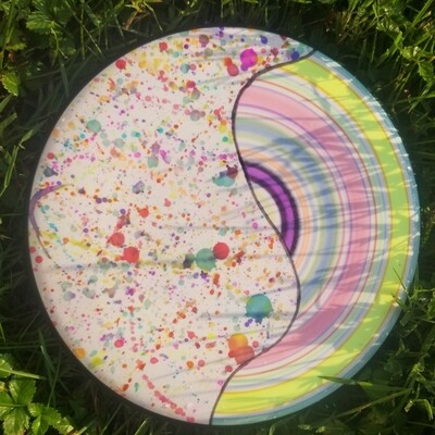 MVP Glitch One of a kind Design Half Spin/Half Splatter with UV dyes 153g. Brought to you by Dyelicious Discs. Free Shipping!