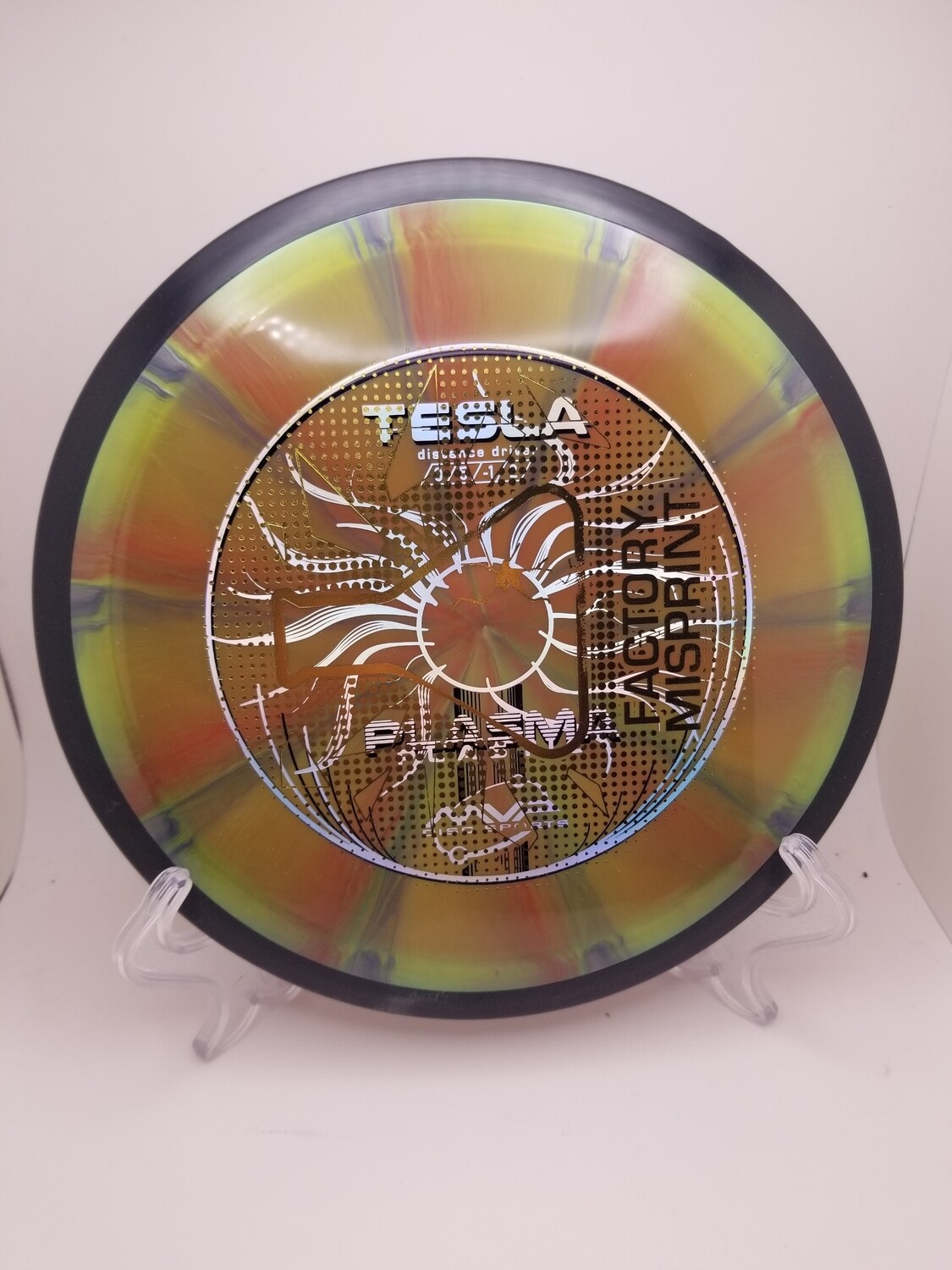 MVP Discs Yellow/Tan Burst Misprint Tesla Plasma 160g