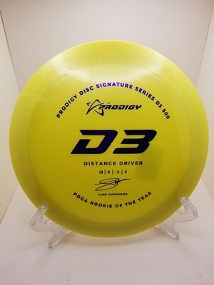 Prodigy D3 500 Plastic - Luke Humphries 2022 Signature Series Yellow 174g