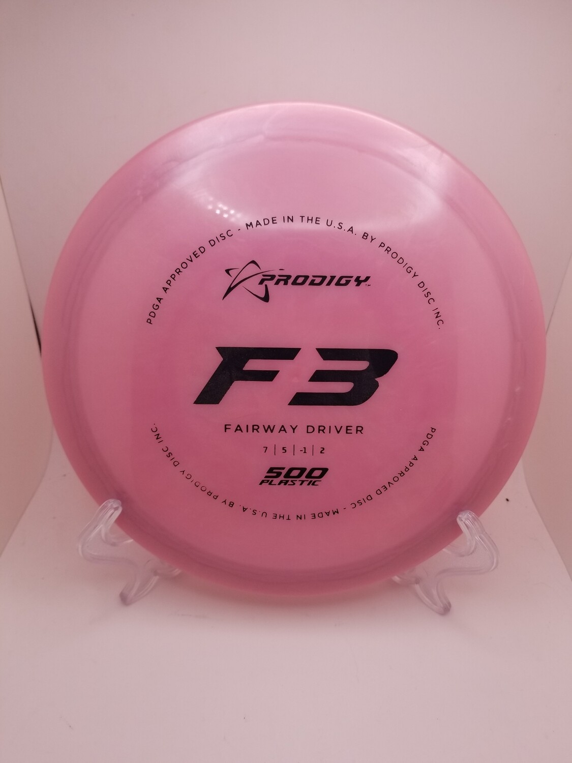 Prodigy Discs F3 Fairway Driver 500 Plastic Pink 167g