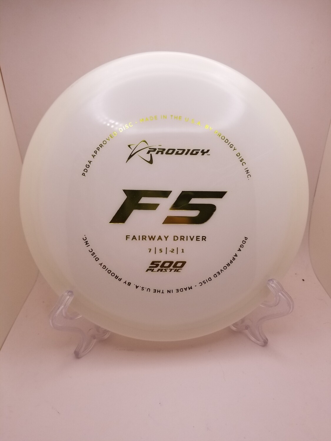 Prodigy Disc F5 Fairway Driver 500 Plastic White 175g