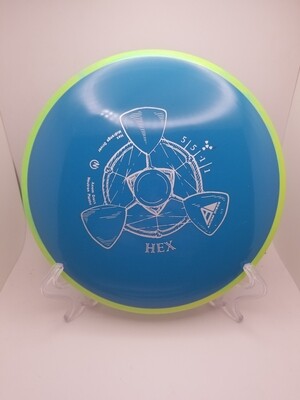 Axiom Discs Hex Neutron Blue with Dayglow Green Swirl Rim 177g