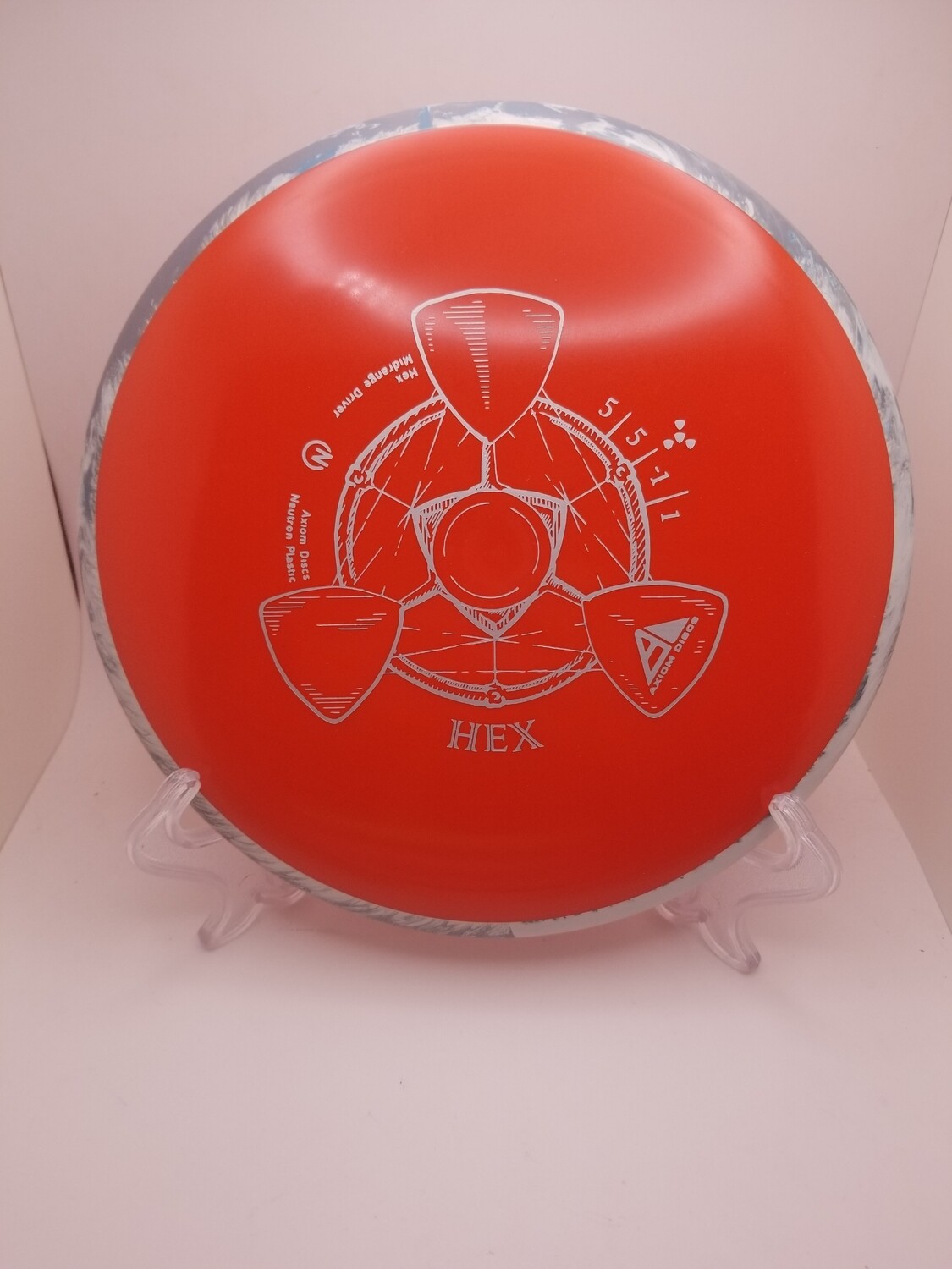 Axiom Discs Hex Neutron Orange with Grey Swirl Rim 177g