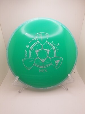 Axiom Discs Hex Neutron Green with light Blue Swirl Rim 177g