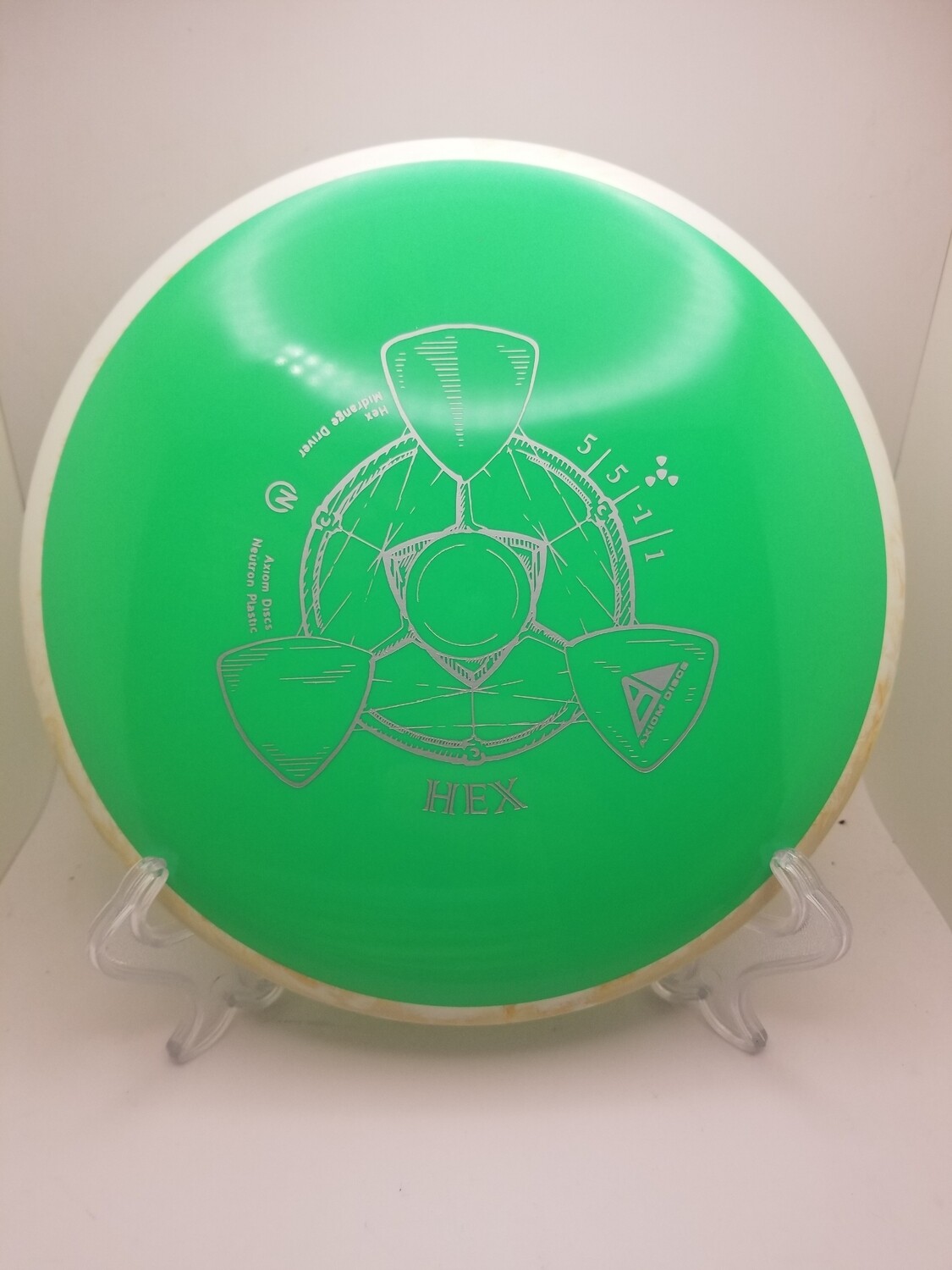 Axiom Discs Hex Neutron Green with Tan Swirl Rim 178g