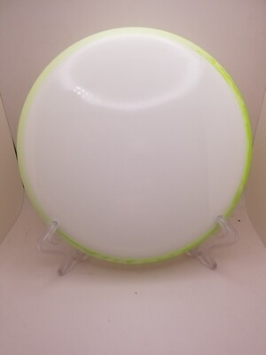Dyers Delight Axiom Discs Hex Blank White Plate with Swirly Green Rim 176-178g