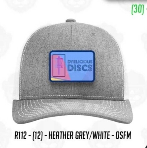 Dyelicious Discs Disc Golf Trucker Hat R112 - Heather Grey/White