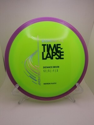 Axiom Discs Stock Time Lapse Neutron Dayglow Green Plate with Swirly Purple Rim 173g. Simon Line