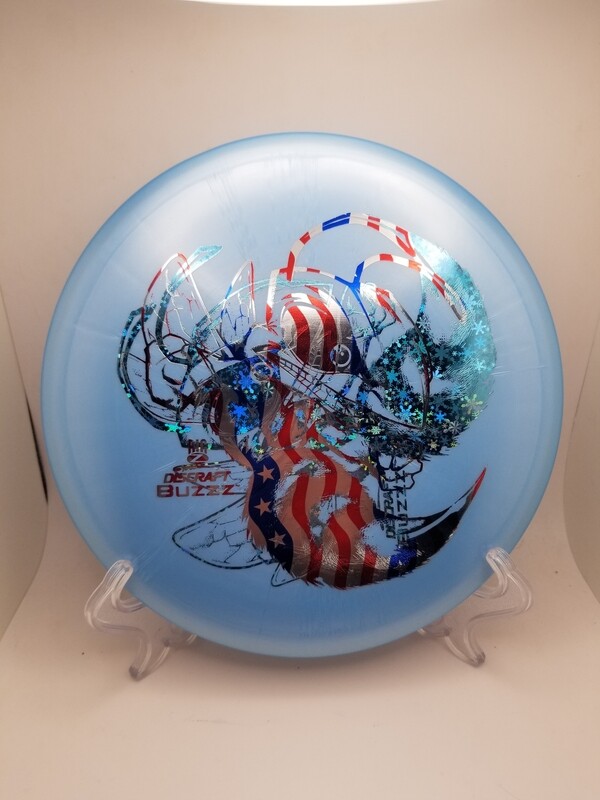 Discraft Discs Big Z Buzzz Misprint Light Blue with American Flag and Snowflake Silver Stamp 177+g