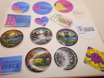Sticker Pack-Dyelicious Discs Assorted stickers 3 stickers for $2