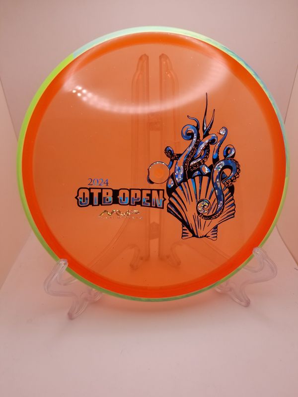 Axiom Discs Phase 1 2024 OTB Open Proton Soft Paradox Orange with Swirly Dayglow Green Rim Weight: 174g