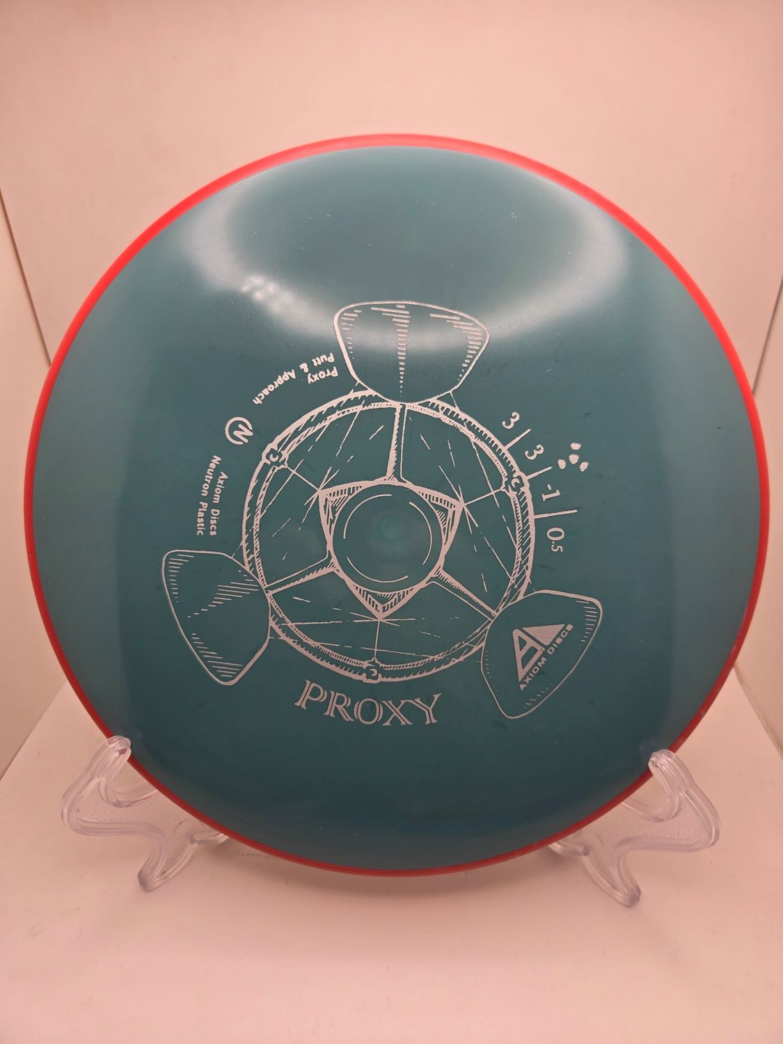 Axiom Discs Proxy Neutron Teal Blue with Red Rim 171g