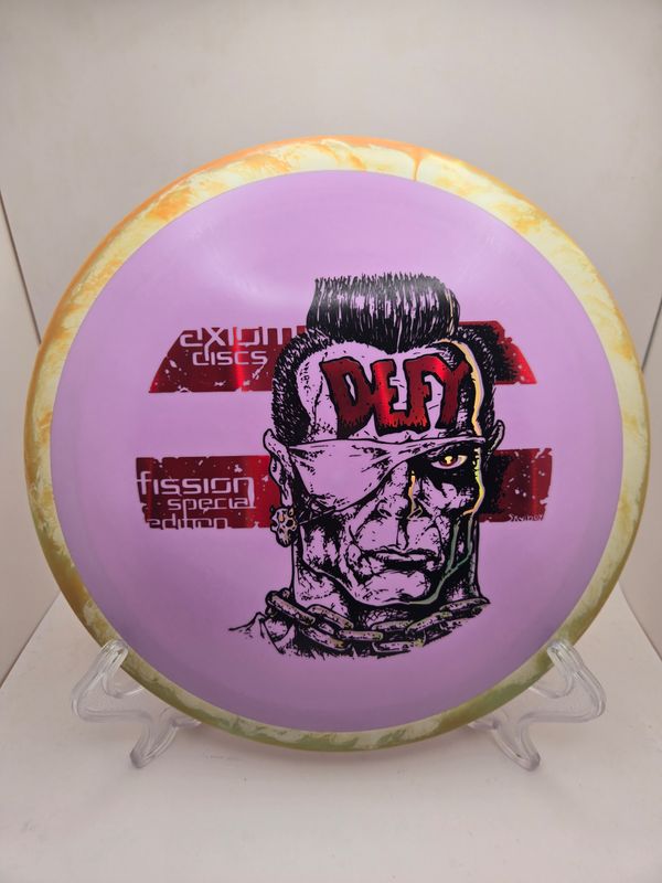 Axiom Discs Special Edition Defy Fission Pink with Orange and Yellow Swirly Rim 172g