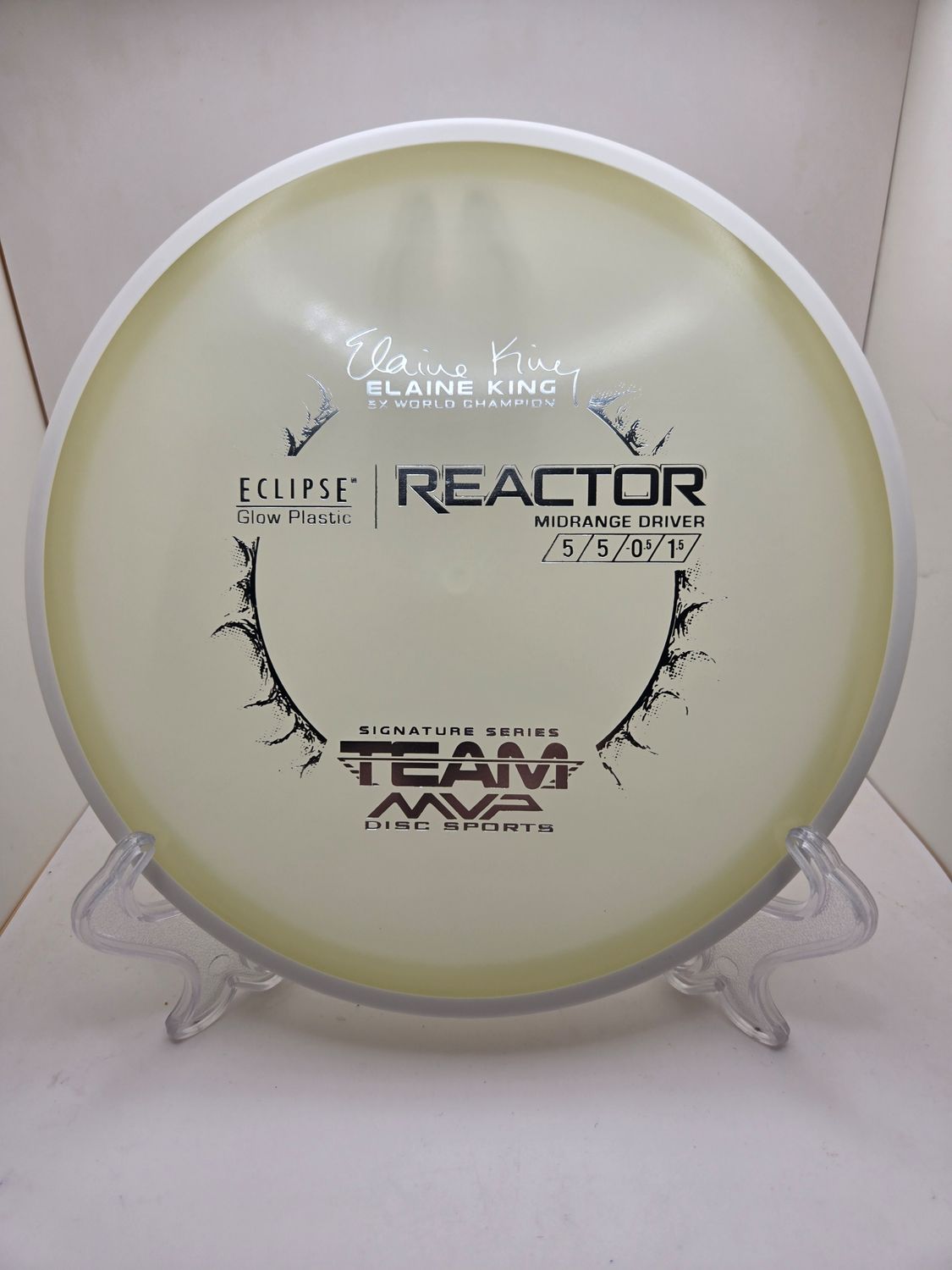 MVP Discs Glow Plastic Eclipse Reactor Elaine King 5x World Champion 176-178g