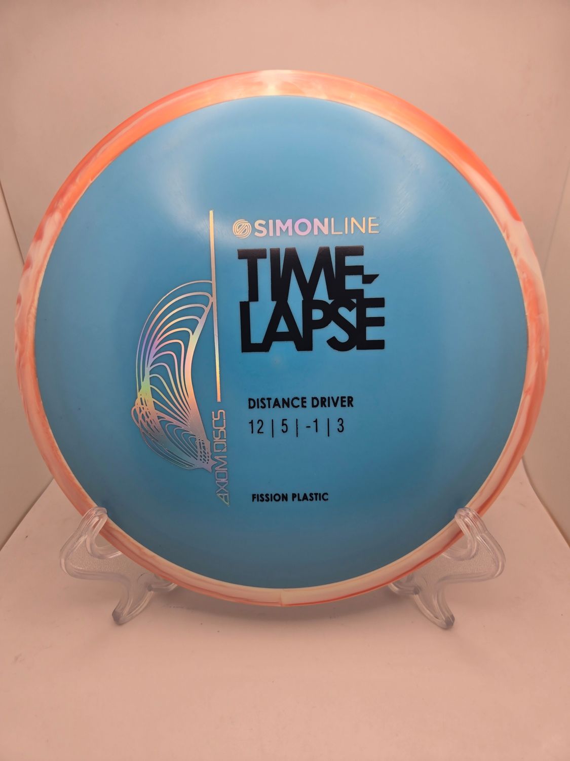 Axiom Discs Fission Time-Lapse Blue with Pink Swirly Rim - Stock 156g