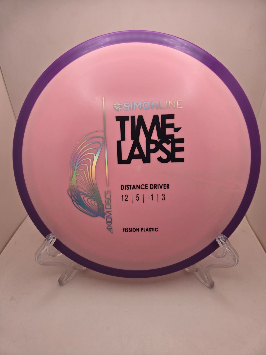 Axiom Discs Fission Time-Lapse Pink with Purple Rim - Stock 155g